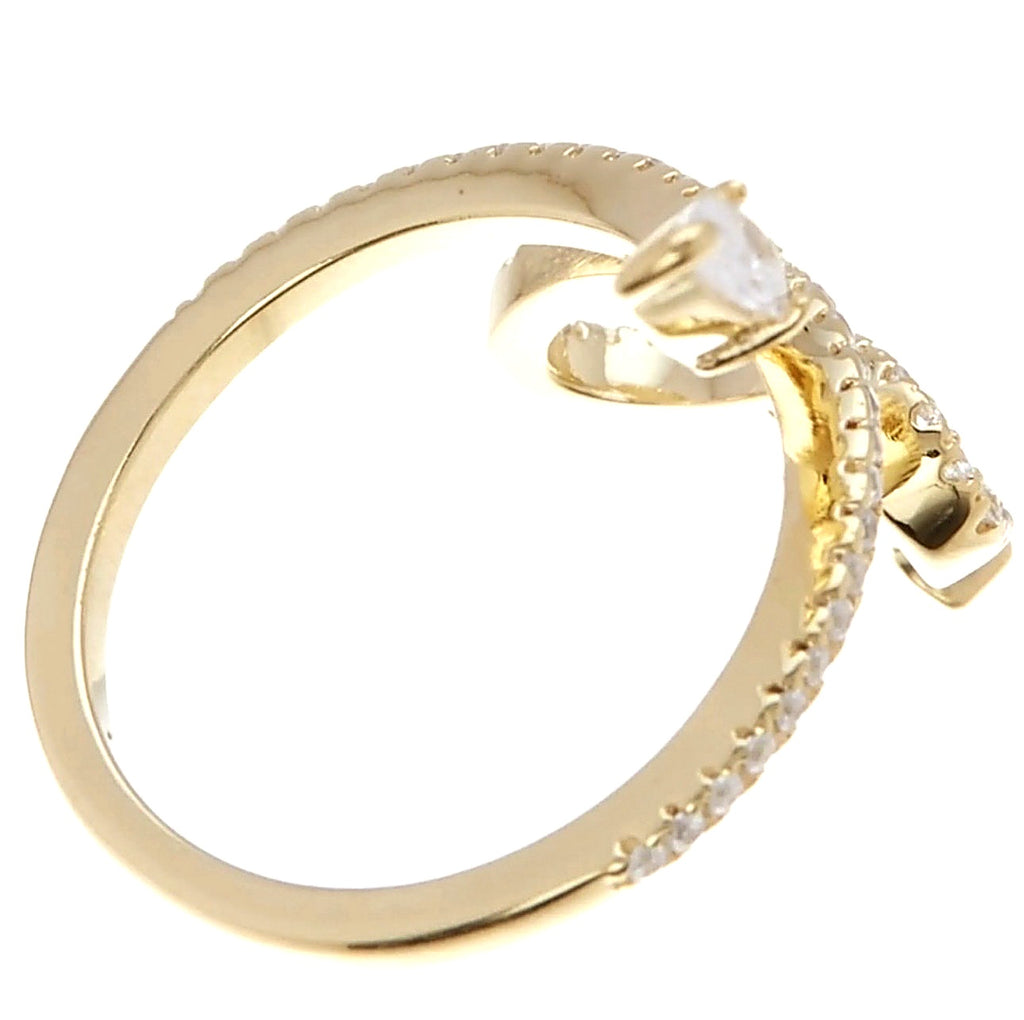 Crystal Snake Wrap Ring – Gold