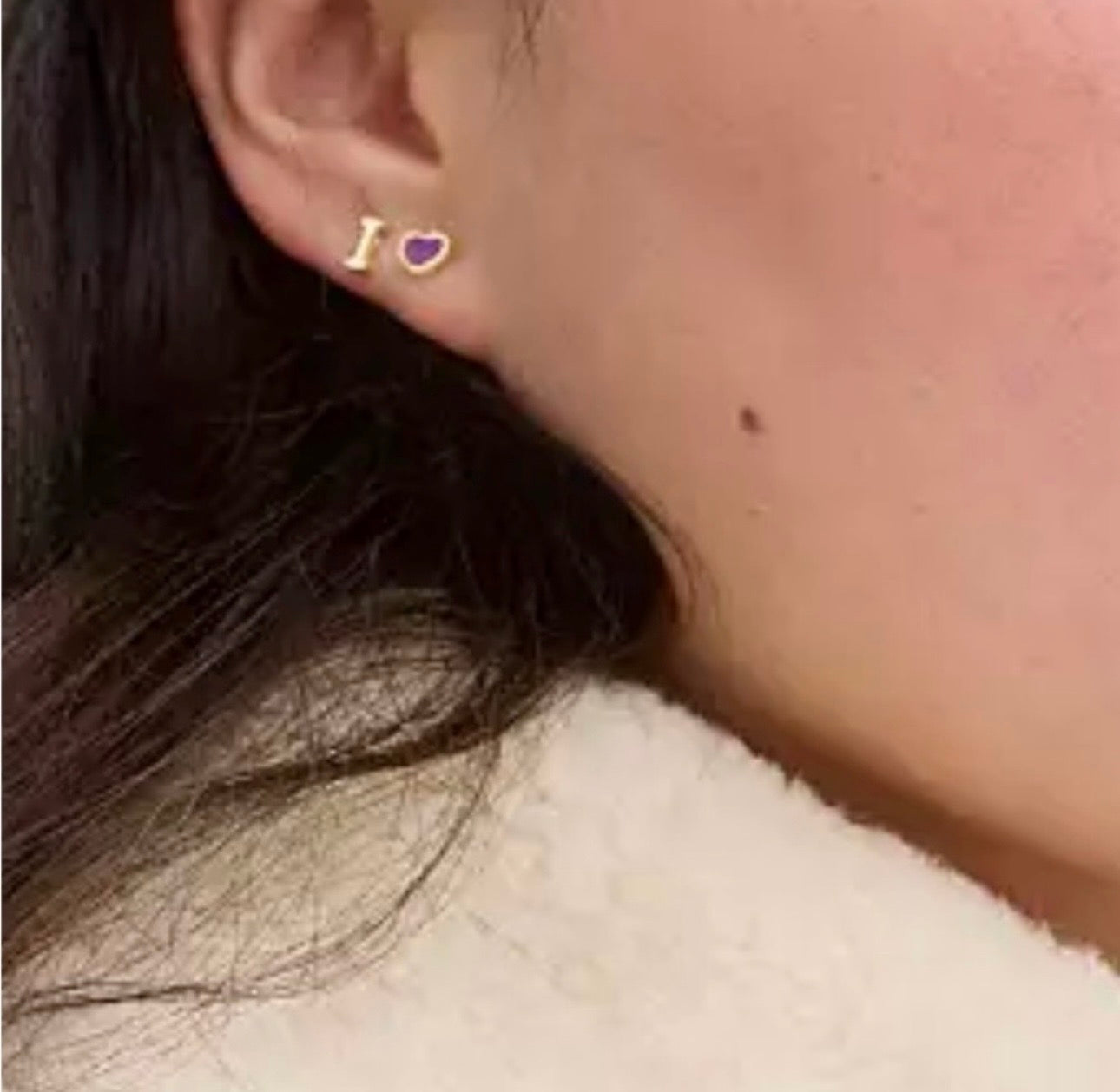 Coach Initial Stud Earrings Set (Gold & Purple) – 3 Pair Set | NWT