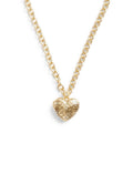 Coach Quilted Heart Locket Necklace – Gold Tone Statement Chain