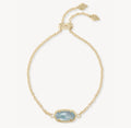 Kendra Scott Elaina Adjustable Bracelet Gold Light Blue Illusion