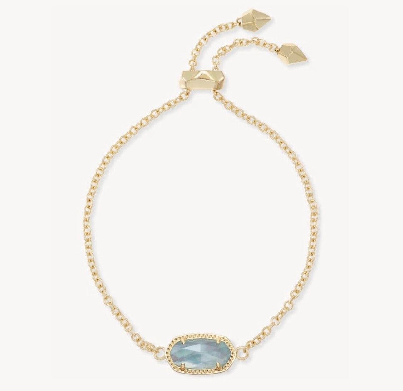 Kendra Scott Elaina Adjustable Bracelet Gold Light Blue Illusion