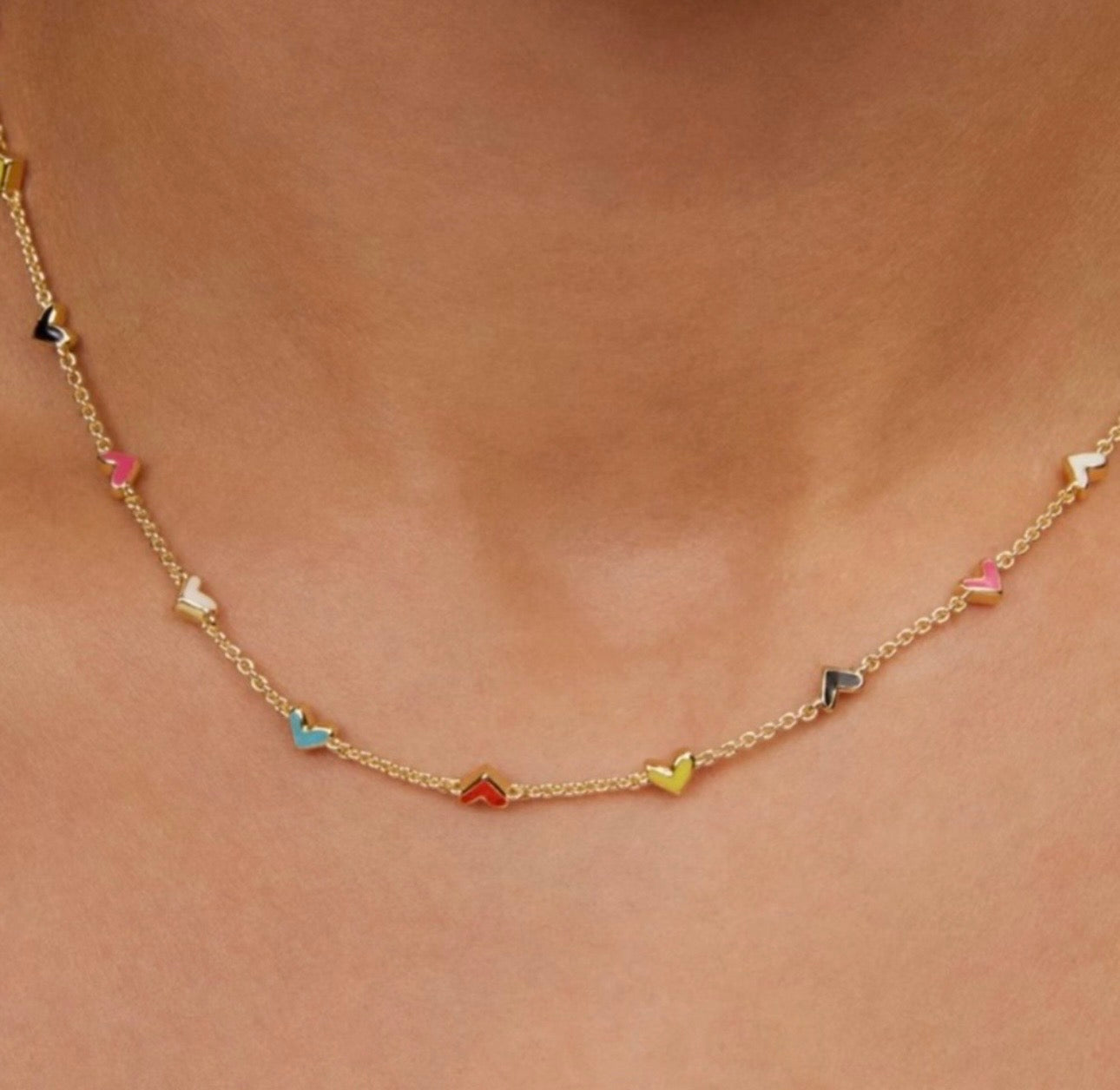 Kendra Scott Haven Heart Necklace Gold Multi Color