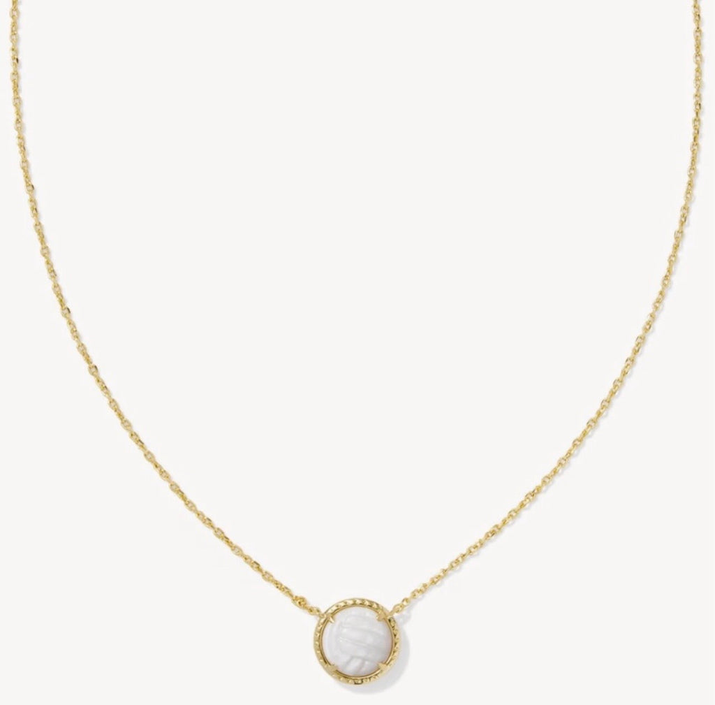 Kendra Scott Volleyball Necklace Gold Mother of Pearl
