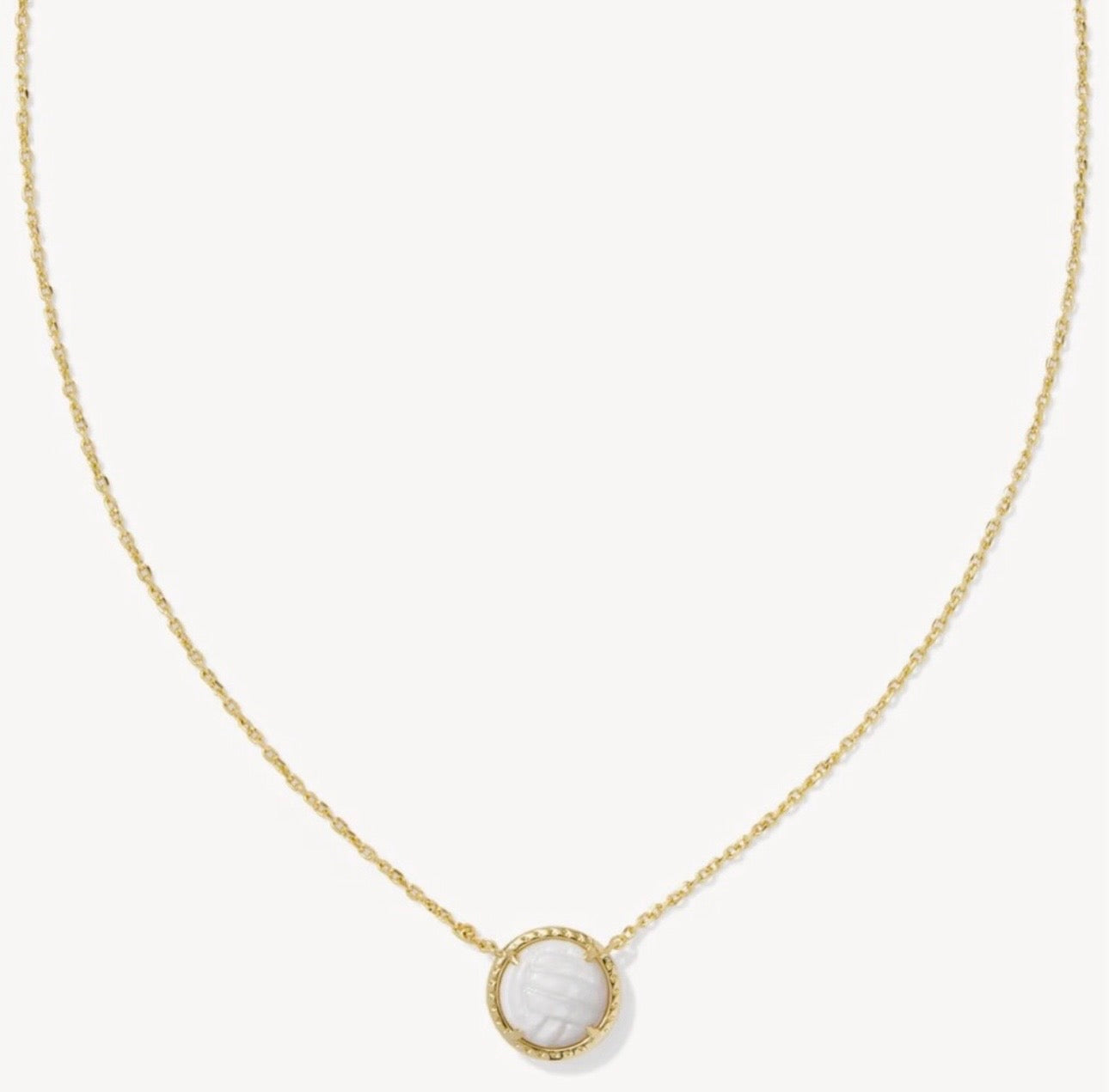 Kendra Scott Volleyball Necklace Gold Mother of Pearl