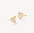 Kendra Scott Ari Heart Stud Earrings Gold Mother of Pearl