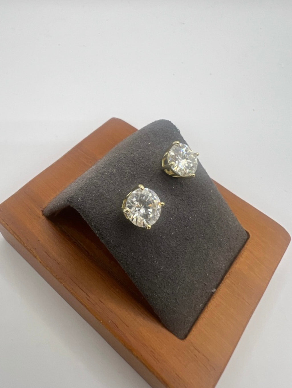 Gold Moissanite Stud Earrings 4ctw Sterling Silver
