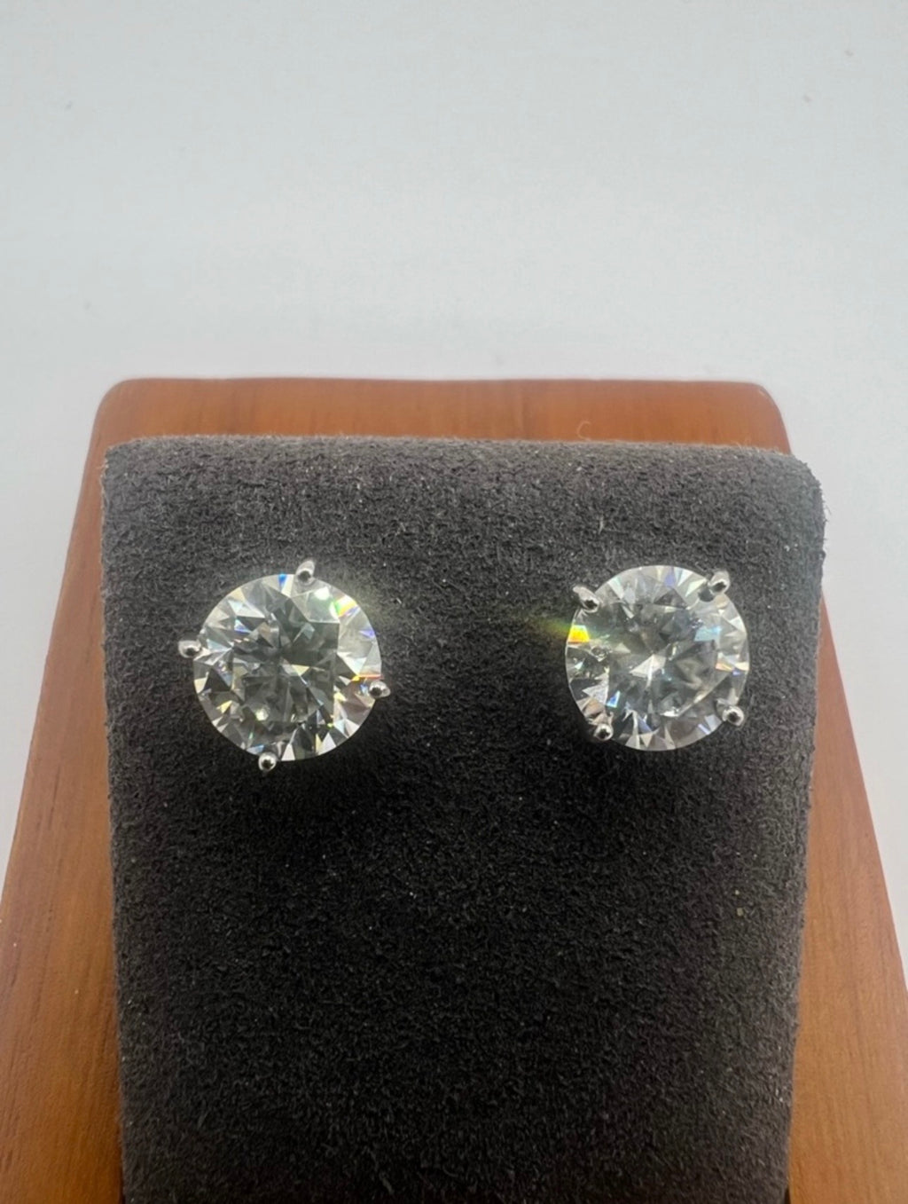 Sterling Silver Moissanite Stud Earrings 4ctw