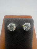 Sterling Silver Moissanite Stud Earrings 4ctw