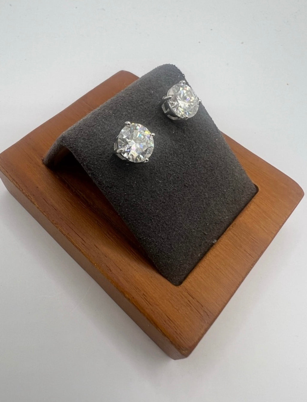 Sterling Silver Moissanite Stud Earrings 4ctw