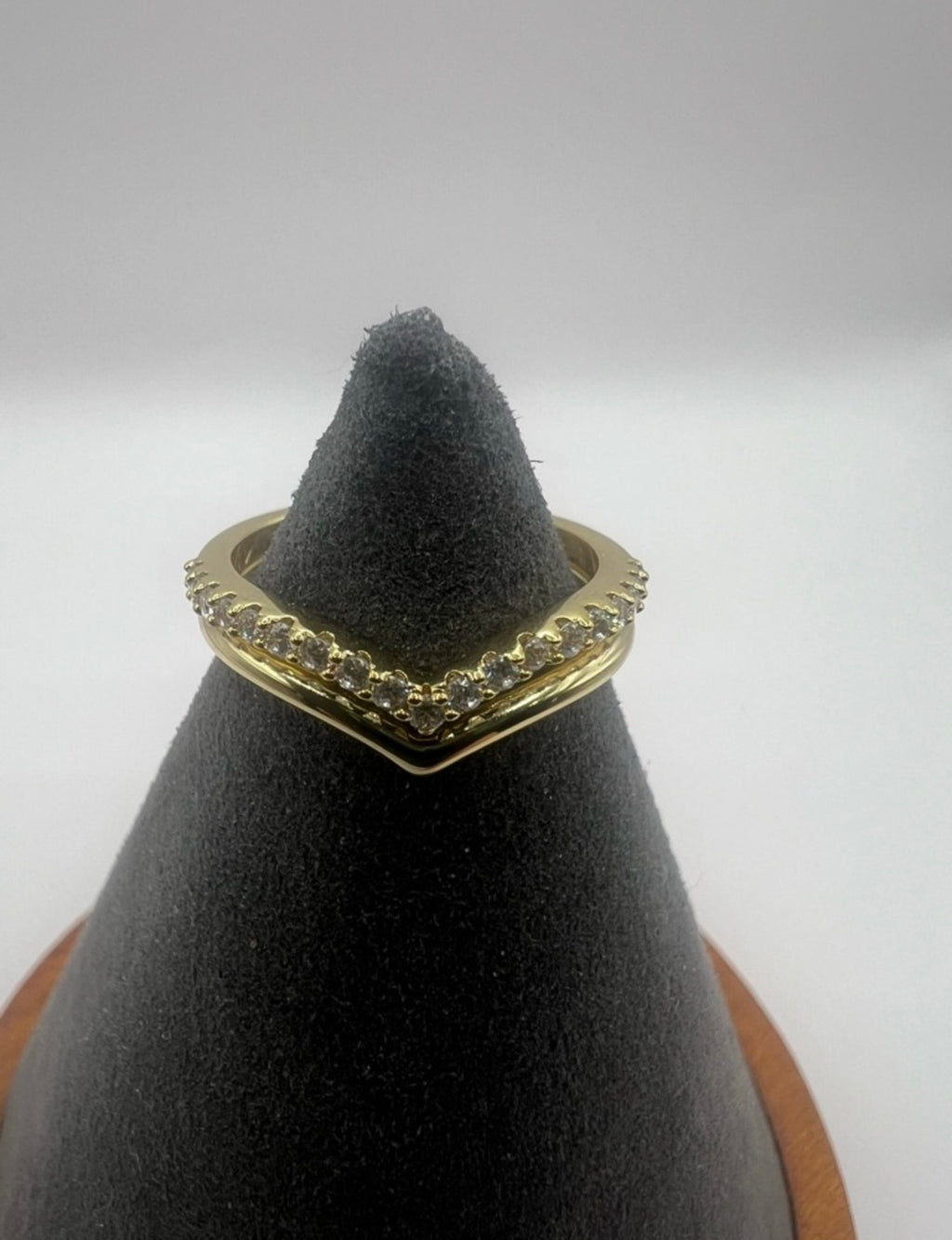 Kendra Scott Gold Wishbone Crystal Ring Set Size 8