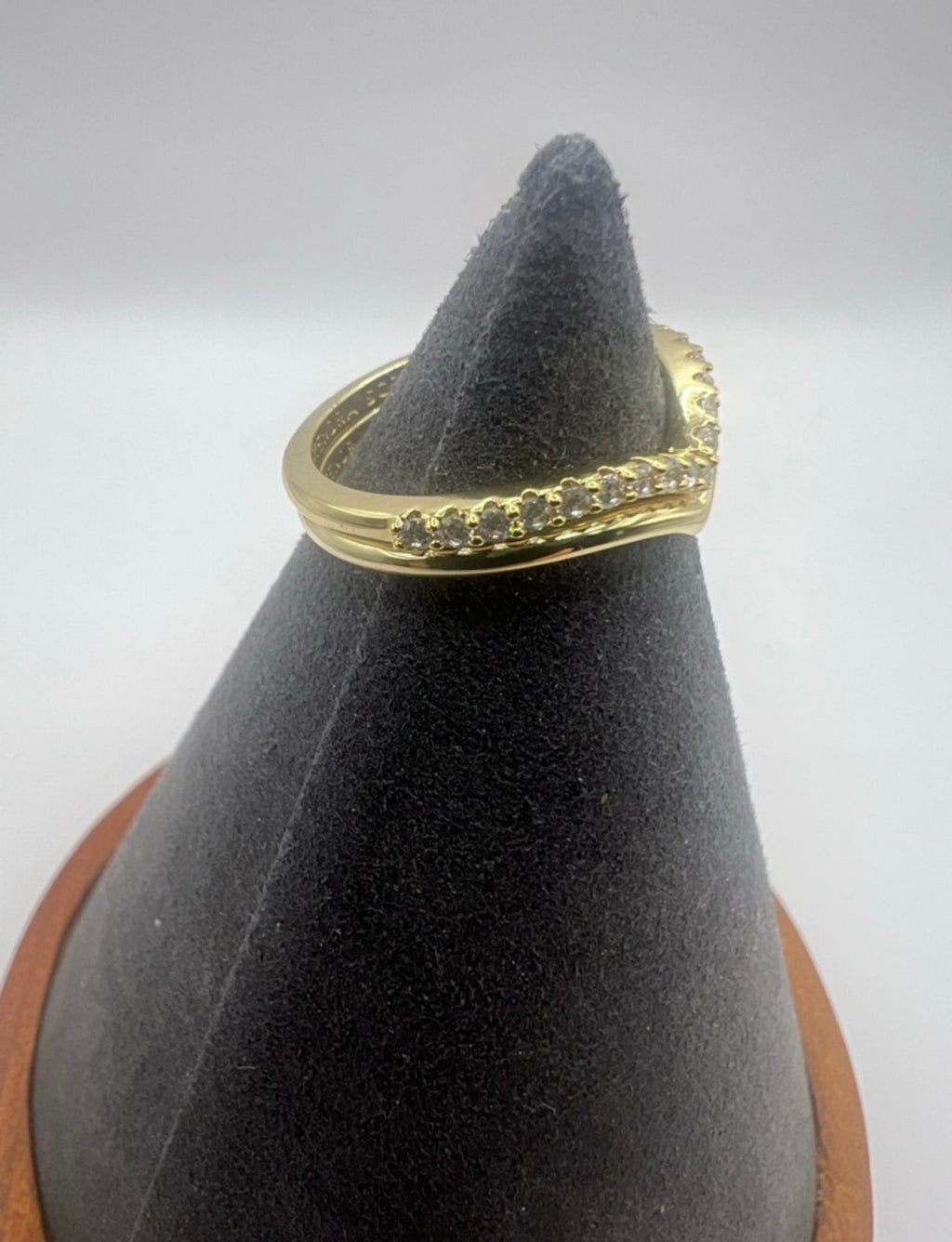 Kendra Scott Gold Wishbone Crystal Ring Set Size 8