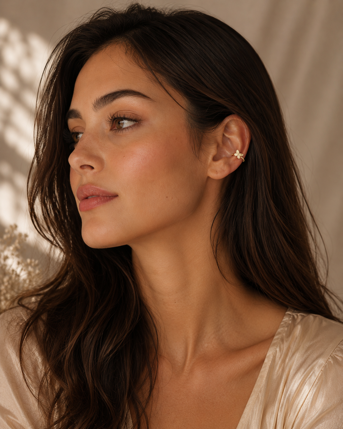 Coach Pave Butterfly Ear Cuff – Gold & Pink