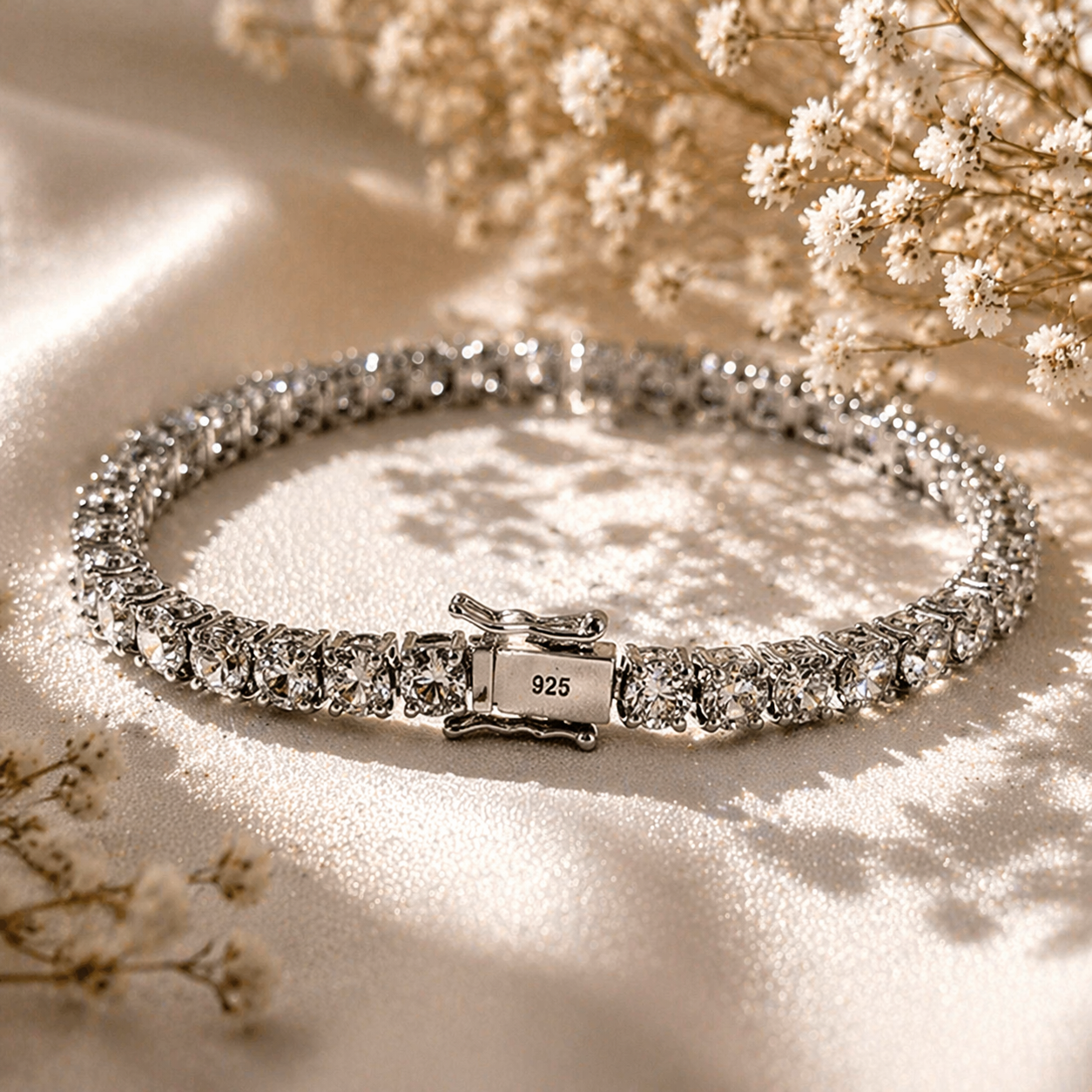 Moissanite Tennis Bracelet – 7” Silver