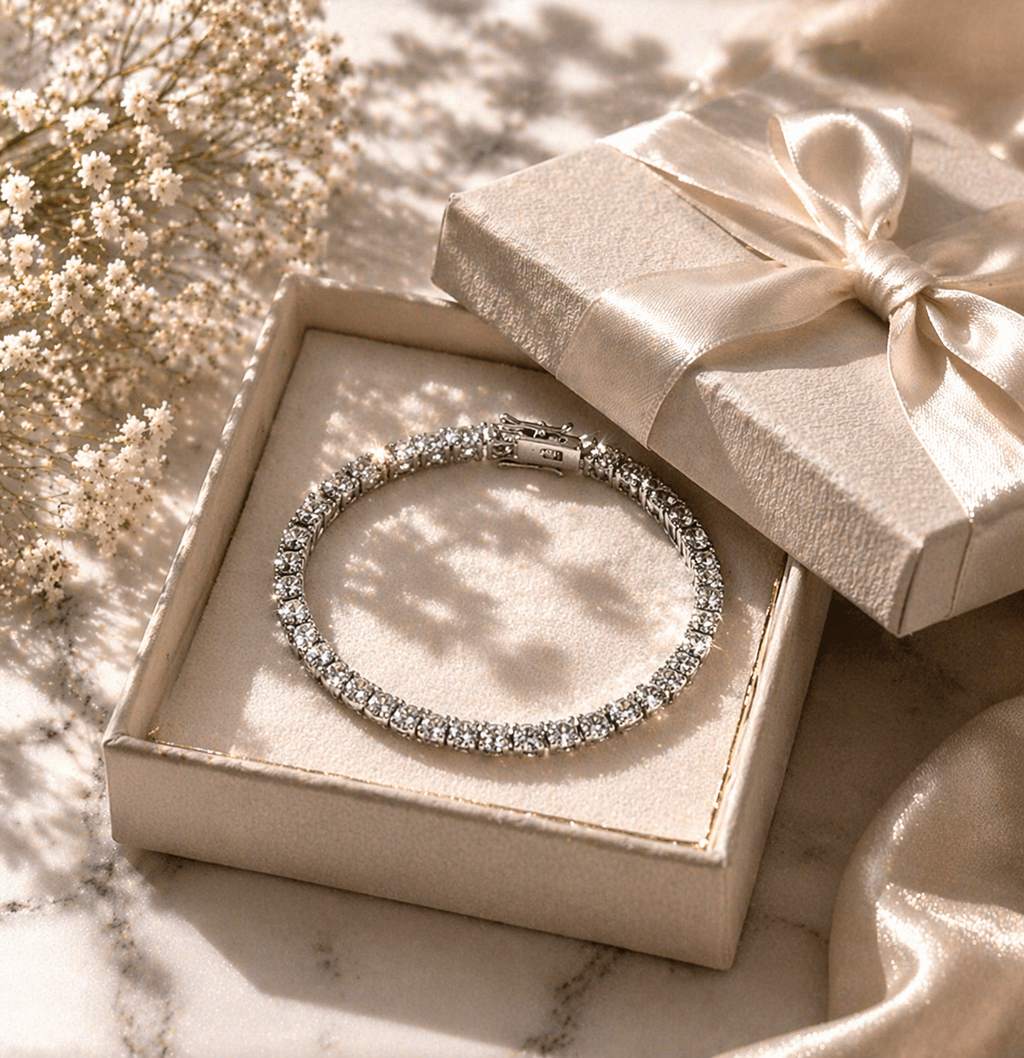 Moissanite Tennis Bracelet – 7” Silver