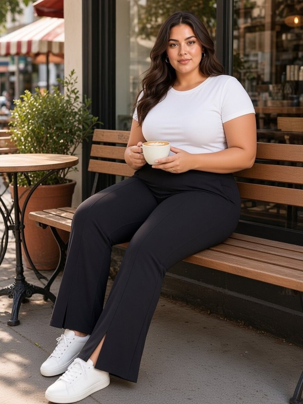 Torrid Black Flare Leggings, Front Pockets, Hem Slit, Torrid 3