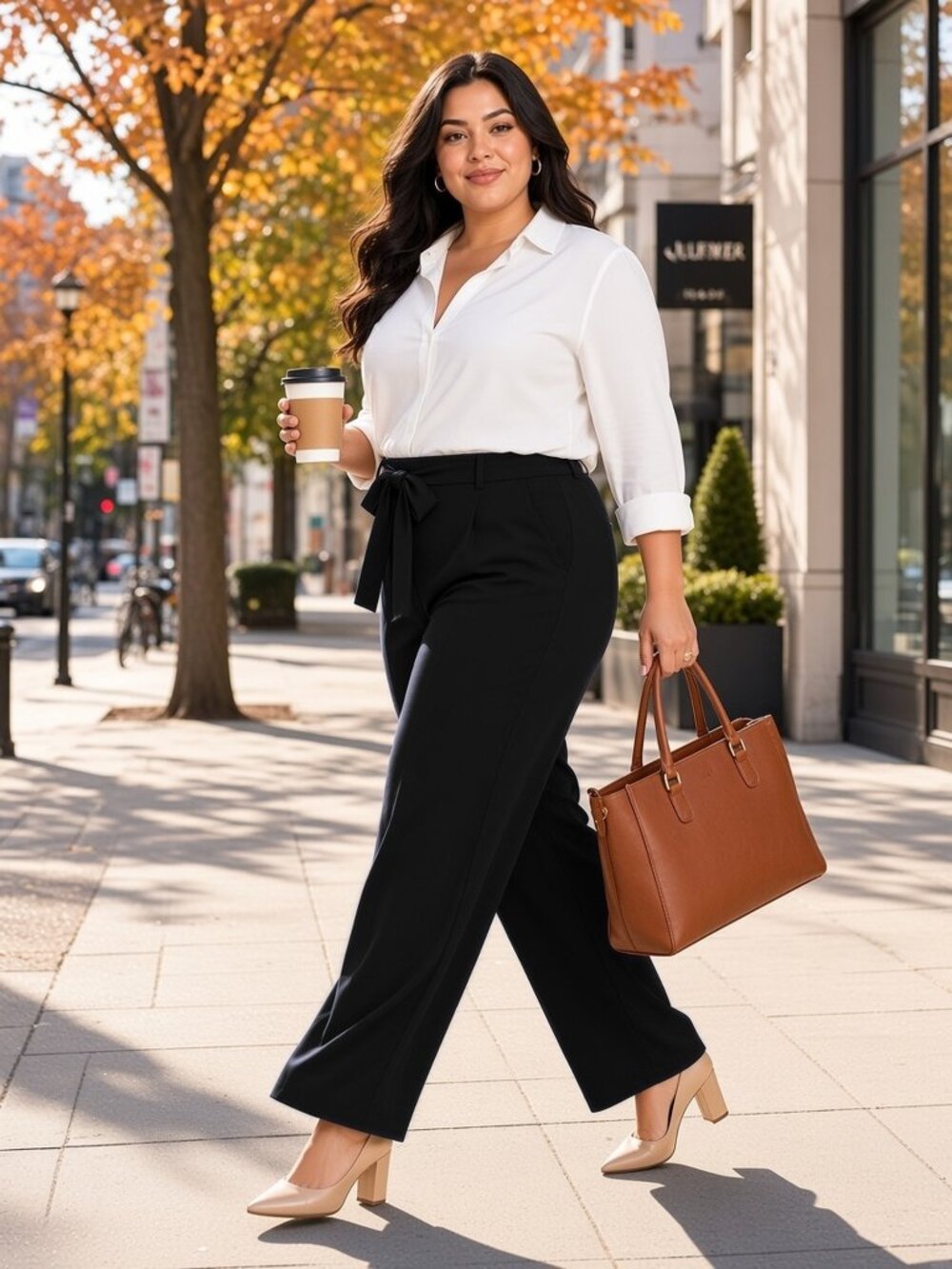 Studio by Torrid Black Tie-Waist Loose Flowy Pull-On Work Pants, Torrid 3