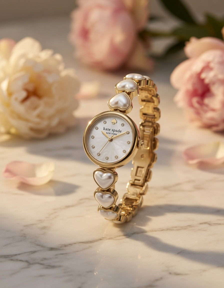 Kate Spade Heart Bracelet Watch Gold Mother of Pearl
