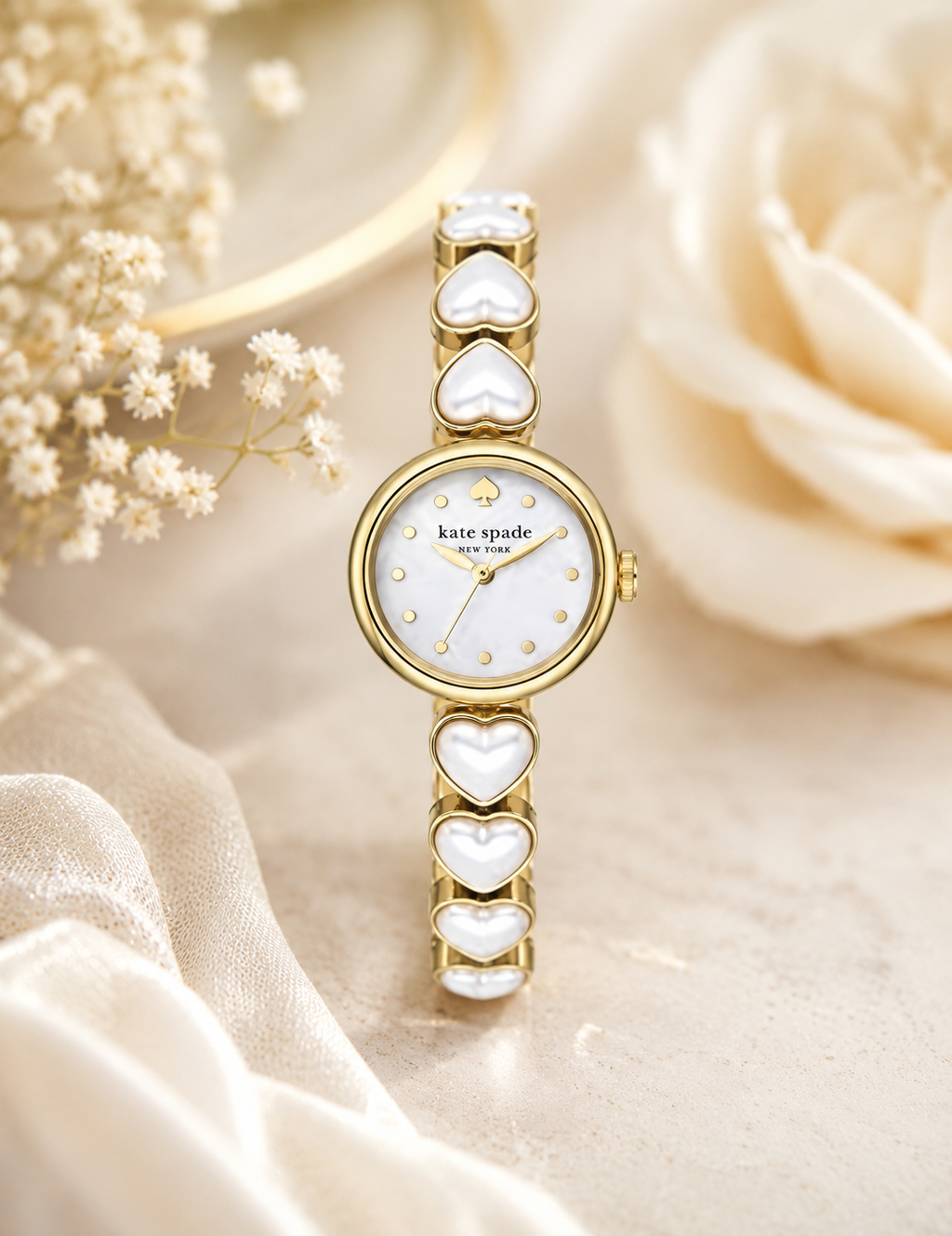 Kate Spade Heart Bracelet Watch Gold Mother of Pearl